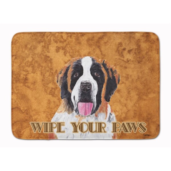 Carolines Treasures Saint Bernard Wipe Your Paws Machine Washable Memory Foam Mat SC9129RUG - main